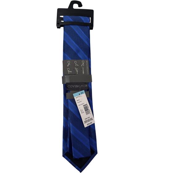Covington Royal Blue‎ Striped 100% Silk Tie NWT - Picture 2 of 3